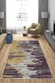 Makinede Yıkanabilir Leke Tutmaz  Mürdüm Deko Deri Kaymaz Taban Modern Salon Saçaksız Halı A163  MÜRDÜM 120 x 180 thumbnail 4