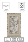 Makinede Yıkanabilir Leke Tutmaz  GRİ Modern Çerçeve Desen Halı B1300  KREM-GRİ 180 x 280 - 4