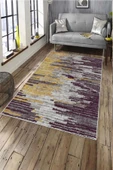 Makinede Yıkanabilir Leke Tutmaz  Mürdüm Deko Deri Kaymaz Taban Modern Salon Saçaksız Halı A163  MÜRDÜM 180 x 280 thumbnail 1