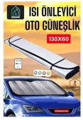 Oto Araç Araba Güneşliği Ön Cam Güneşliği Parlak Güneşlik Koruyucu Perde Metalize 130x60 Cm - 2