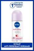 NIVEA Kadın Roll-on Deodorant Fresh Cherry 50ml, Gün Boyu Ferahlık, Kiraz Kokusu, 48 Saat Ter Koruması - 1