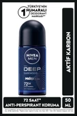 NIVEA MEN Erkek Roll-on Deodorant Deep Dimension Aktif Karbon 50ml, 72 Saat Anti-perspirant Ter Koruması - 1