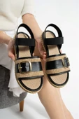Albishoes Kadın Tokalı Şık Yazlık Sandalet Lastikli Hafif Rahat Taban Kadın Tek Bant Sandalet - 1
