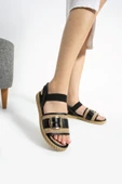 Albishoes Kadın Tokalı Şık Yazlık Sandalet Lastikli Hafif Rahat Taban Kadın Tek Bant Sandalet - 3