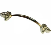 Dekoratif Zamak Yaprak Kulp - 96mm, Sarı, 1 Adet - 1