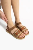 Albishoes Kadın Tokalı Şık Yazlık Sandalet Lastikli Hafif Rahat Taban Kadın Tek Bant Sandalet - 3