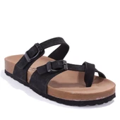 Fly Soft S042031 Siyah Günlük Ortopedik Parmak Arası Kadın Spor Terlik thumbnail 1