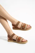 Albishoes Kadın Tokalı Şık Yazlık Sandalet Lastikli Hafif Rahat Taban Kadın Tek Bant Sandalet - 4