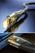 BUFFER® Led Işık Uçlu Sağlam İp Kablolu USB to Lightning Hızlı Şarj Kablosu - 7