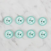 Loren Crafts yeşil 8 li balık düğme - 578 - 2