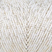 Loren Soft Star Makrome İpi Sarı Simli Krem RM103 thumbnail 2