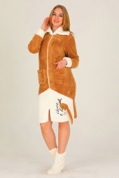 Kadın Welsoft Kumaş Kışlık Sarı Renk Tunik - Teknur 59051 Kışlık Tunik - 1