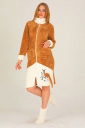 Kadın  Welsoft Kumaş Kışlık Sarı Renk Tunik - Teknur 59051 Kışlık  Tunik - 2