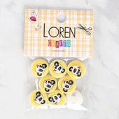 Loren Crafts 8'li Panda Düğme - 1060 thumbnail 1