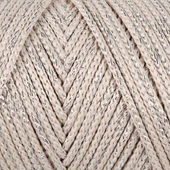 Loren Soft Star Makrome İpi Gümüş Simli Bej RM101 thumbnail 2