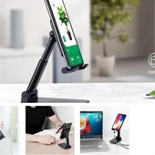 MERGEN STORE Siyah Aynalı Cep Telefonu Sabitleyici Stand Katlanabilir Ayarlanabilir Telefon Standı - 8