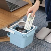 MERGEN STORE Mini Masa Çöp Kovası Plastik Tezgah Altı Geri Çekilebilir Yapışkanlı Görünmez Bölme Pratik - 6