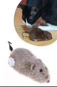 MERGEN STORE Kurmalı Kedi Eğitim Oyuncağı Tüylü Peluş Fare Yakalama İnteraktif Sevimli Eğlenceli Oyuncak - 7