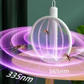 MERGEN STORE Asılabilen ve Masaüstü Olabilen 2W Sinek Öldürücü Mor Işıklı Raket thumbnail 5