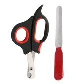 MERGEN STORE Evcil Hayvan Tırnak Makası Ve Törpü Seti Manikür Pedikür Pati Bakım Aleti Kaymaz Sap - 1