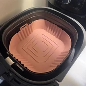 MERGEN STORE Renkli Isıya Dayanıklı Yıkanılabilir Silikon Fırın  Airfryer Kare Model Pişirme Matı 20 cm - 8