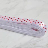 Loren Crafts 1cm 10 mt Beyaz Saten Puantiyeli Kurd - 2