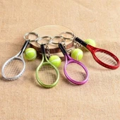 MERGEN STORE Gerçekçi Tenis Raketi Tasarımlı Şık Anahtarlık Kolye Çanta Süsü Tennis Keychain - 5