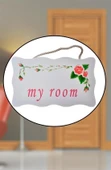 MERGEN STORE Decotown My Room Benim Odam Dekoratif Çiçek Desenli Kapı Askısı - 2