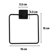 MERGEN STORE Kendiliğinden Yapışkanlı Siyah Paslanmaz Metal Kare Havluluk - 3