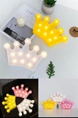 MERGEN STORE 3D Dekoratif Pilli Kraliçe Tacı Model Led Masa ve Gece Lambası - 6