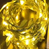 MERGEN STORE Yapraklı Dekorlu3 Metre Peri Led Pilli Işık Yılbaşı Aydınlatma - 6