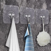 MERGEN STORE Süper Güçlü Yapışkanlı Suya Dayanıklı Şeffaf Askı 5li Set Yeniden Kullanılabilir Kancalar - 3