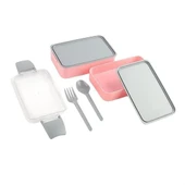 MERGEN STORE 2 Bölmeli Çok Amaçlı 900 ml Kapasiteli Çatal Kaşıklı Dayanıklı Beslenme Kabı Yiyecek Kutusu - 8