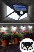 MERGEN STORE 100 Ledli 3 Farklı Aydınlatma Ayarlı Solar Güneş Enerjili Hareket Sensörlü Bahçe Duvar Lambası - 7