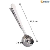 MERGEN STORE Mandallı Kahve Ölçü Kaşığı Silver Çok Fonksiyonlu Paslanmaz Çelik Kaşık - 7