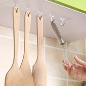 MERGEN STORE Süper Güçlü Yapışkanlı Suya Dayanıklı Şeffaf Askı 5li Set Yeniden Kullanılabilir Kancalar - 2