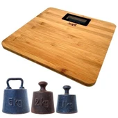 MERGEN STORE Techfit Bambu Banyo Baskülü Yüksek Hassasiyetli Darbelere Dijital Dayanıklı Terazi Tf 1065 M thumbnail 1