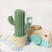 MERGEN STORE Mini Kaktüs Dekoratifli Pilli Led Masa Gece Lambası Aydınlatma - 6