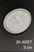 MERGEN STORE 20 Adet Şeffaf Yuvarlak 3 Cm Çaplı Güçlü Disk Yapışkanlar - 6