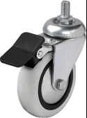 Hts 354 - 75x25 mm PVC Makaralı Vidalı Frenli Teker 4 Adet - 1