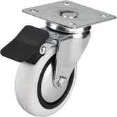 Hts 353 - 75x25 mm PVC Makaralı Tablalı Frenli Teker 4 Adet - 1