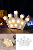 MERGEN STORE 3D Dekoratif Pilli Kraliçe Tacı Model Led Masa ve Gece Lambası - 5
