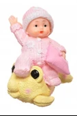 MERGEN STORE Decotown Hediyelik Sevimli Pembe Bebek Biblo Polyester Süs Eşyası - 3