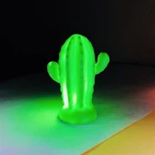 MERGEN STORE Pilli Silikon Led Işıklı Sevimli Kaktüs Gece Lambası Aydınlatması - 2