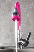 MERGEN STORE Oynar Başlıklı Tasarruflu Kubar Musluk Borusu ve Başlığı  Pembe - 8