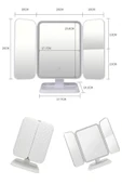 MERGEN STORE 2 Kapaklı,3 Farklı Dokunmatik Led Ayarlı USB Şarj ile Şarj Olabilen Makyaj Aynası - 8