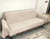 Pamuklu Kaymaz Alaca Maxi Boy (170x320) Kolları Kapatan Koltuk Örtüsü - 2