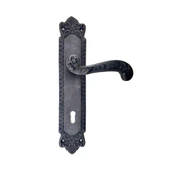 Antika Tarz Dekoratif Pirinç Sultan Banyo Kapı Kolu - 270x54mm, Oksit - 1