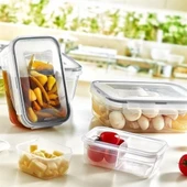 MERGEN STORE 2 Bölmeli Sızdırmaz Contalı Kilitli Kapaklı 1 Litre Erzak Saklama Kabı -LC505 - 3