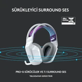 Logitech G G733 LIGHTSPEED RGB Kablosuz 7.1 Surround Ses Oyuncu Kulaklığı - Beyaz - 10